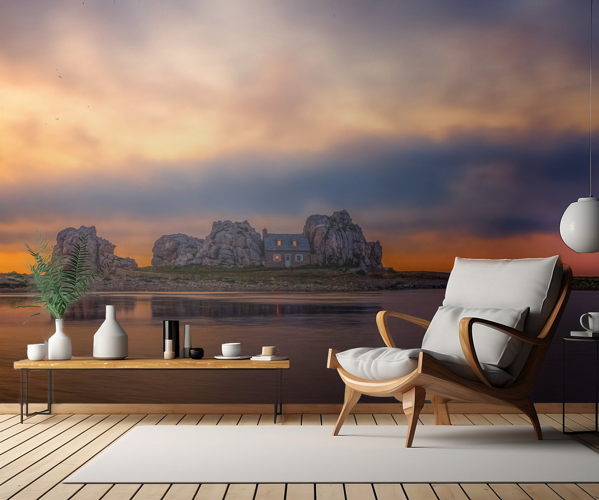 Sunset at Plougrescant Poster och Canvastavla