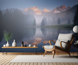 Mysterious morning by the lake Poster och Canvastavla