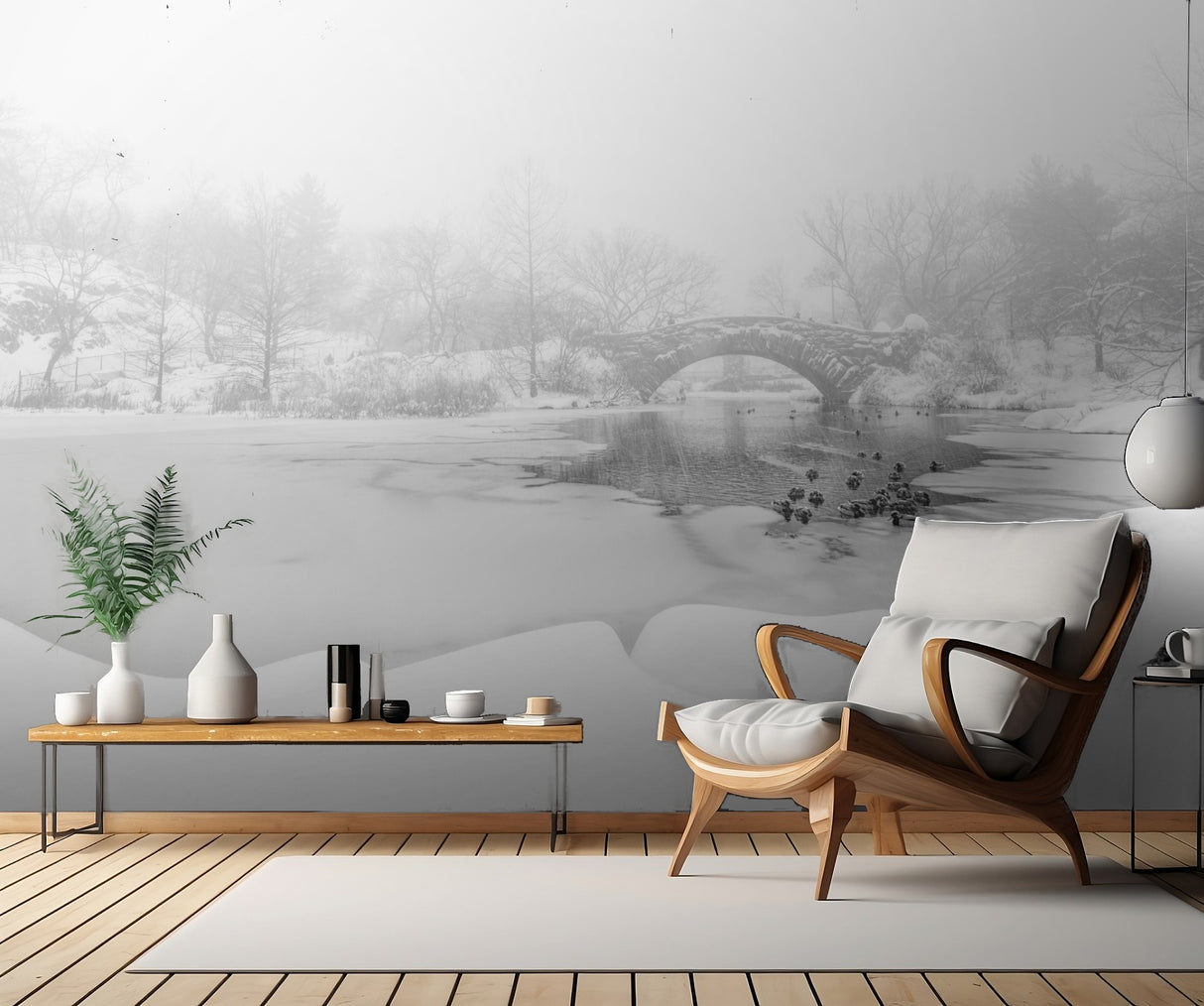 The first snow of central park Poster och Canvastavla
