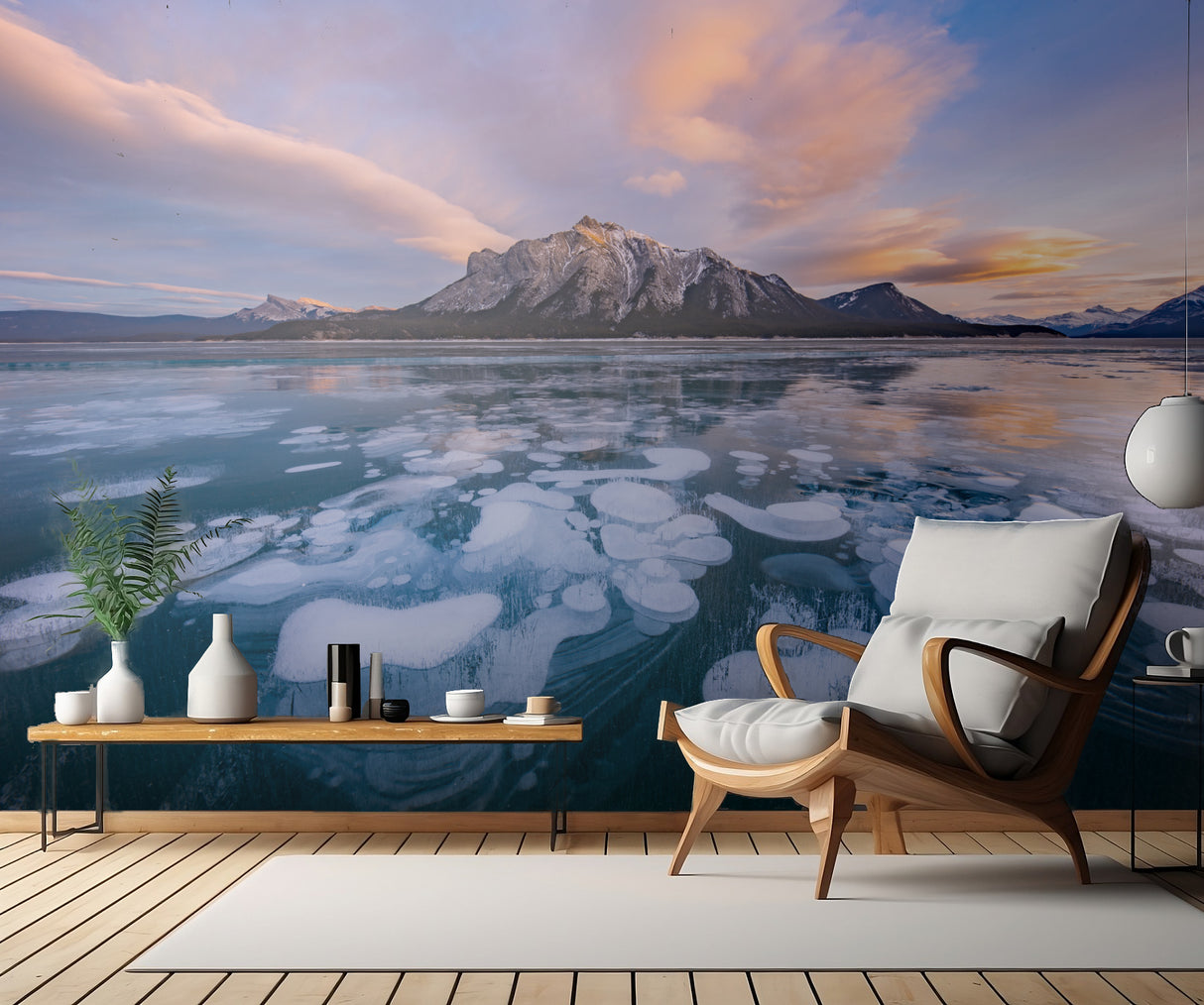 Abraham Lake Sunset Poster och Canvastavla