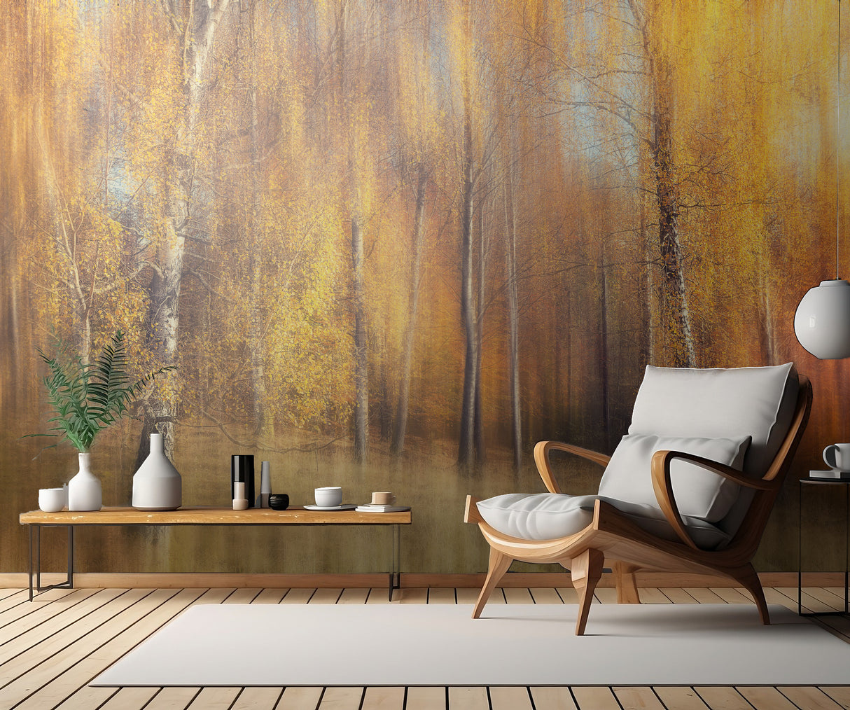 Autumn Birches Poster och Canvastavla