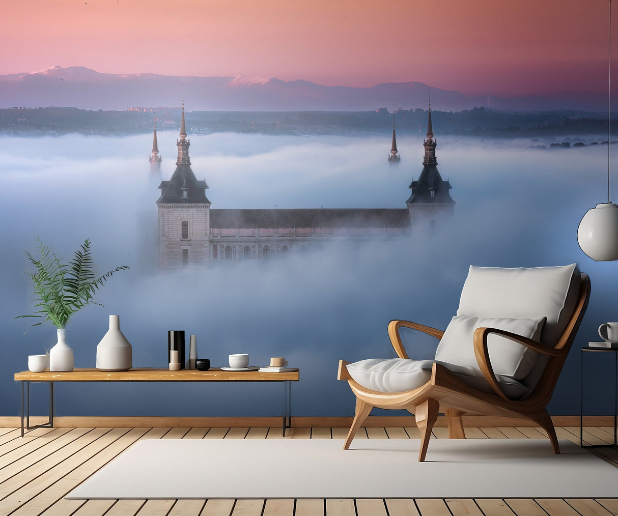 Toledo City Foggy Sunset Poster och Canvastavla
