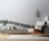 The larch behind the fence Poster och Canvastavla