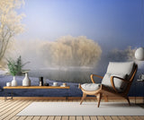 Morning fog and rime in Kuerbin Poster och Canvastavla