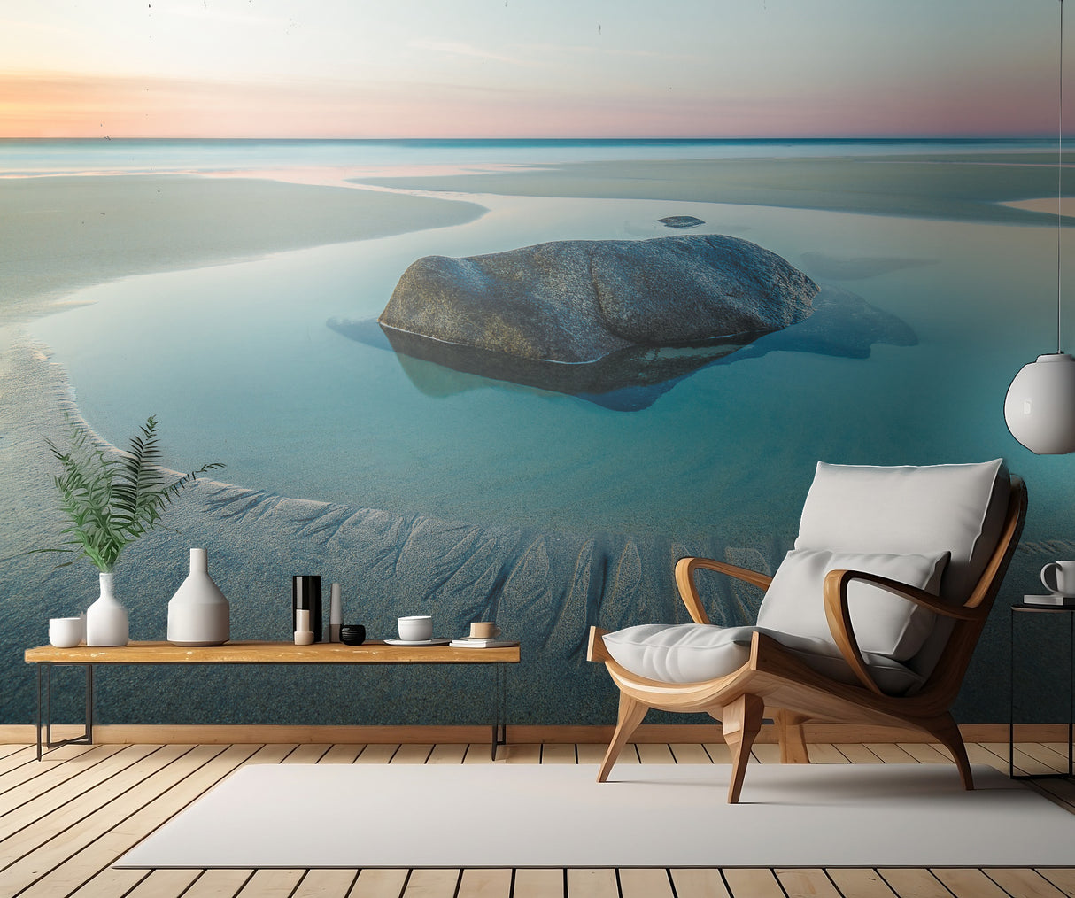 Sunset on Uttakleiv Beach Poster och Canvastavla