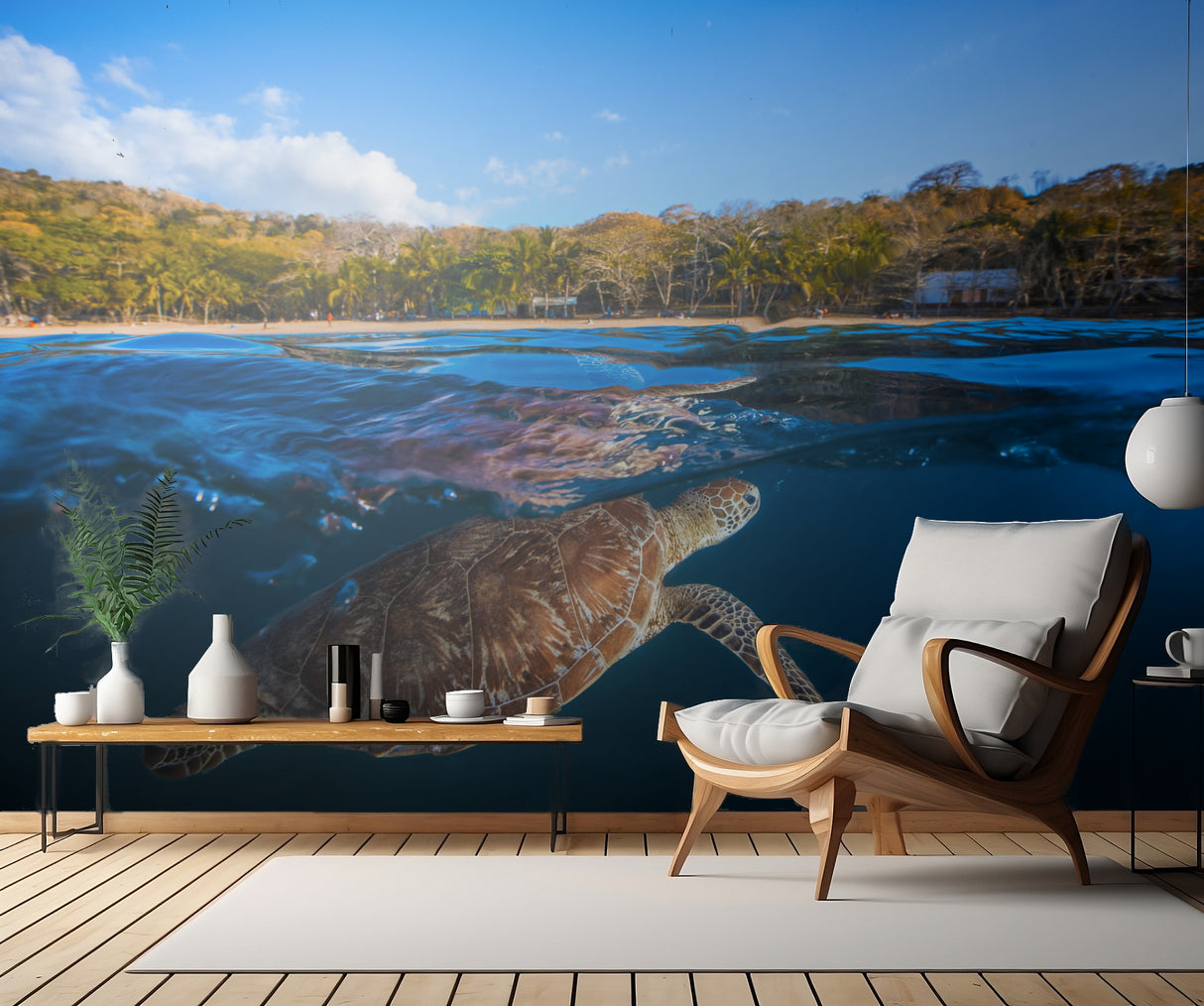 Green Turtle - Sea Turtle Poster och Canvastavla