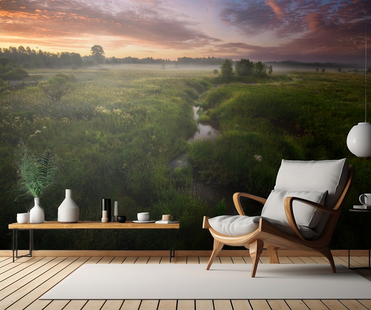 Morning on Kes'ma River Poster och Canvastavla