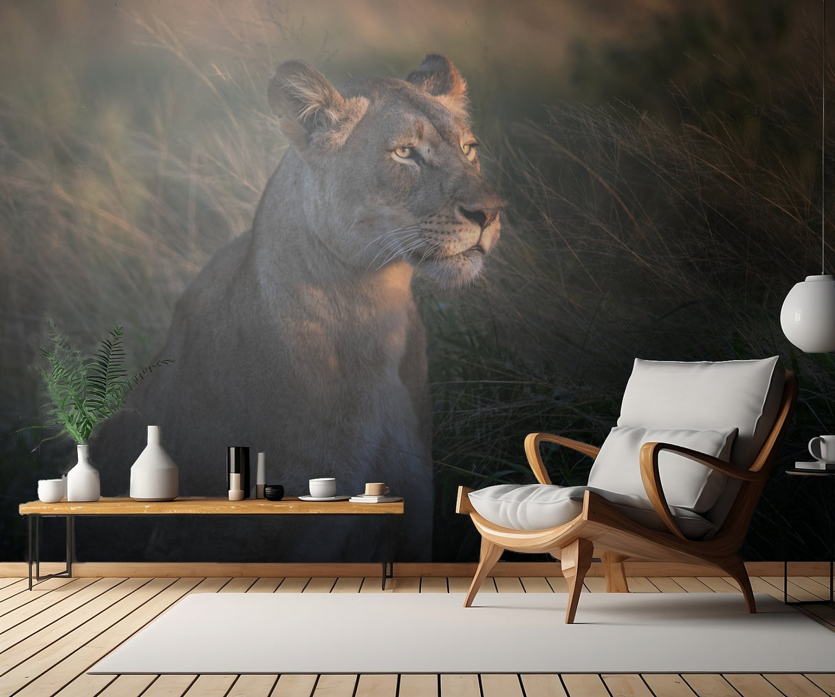 Lioness at first day ligth Poster och Canvastavla