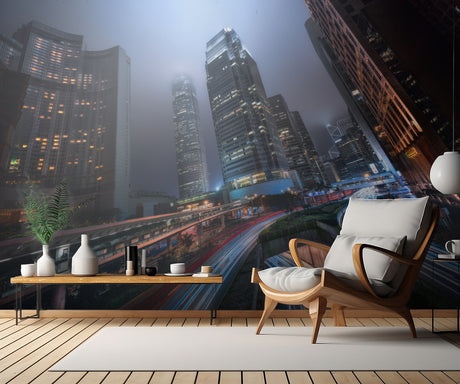 Hong Kong City Lights Poster och Canvastavla
