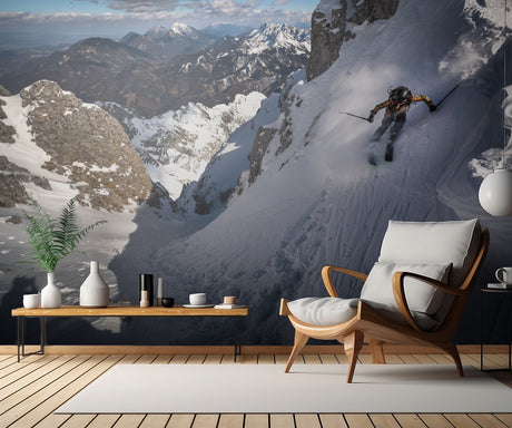 Drop into couloir Poster och Canvastavla